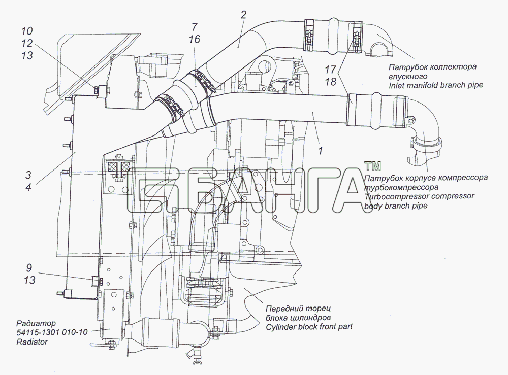 КамАЗ КамАЗ-4308 (2008) Схема 4308-1170000-01 Установка системы